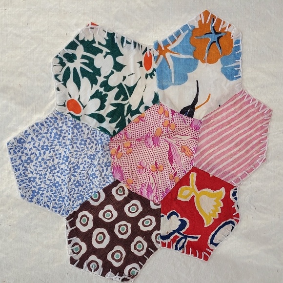 Handmade Quilt Top Vintage Made by Grandma Quilt Top Only Vintage Material - Picture 5 of 15